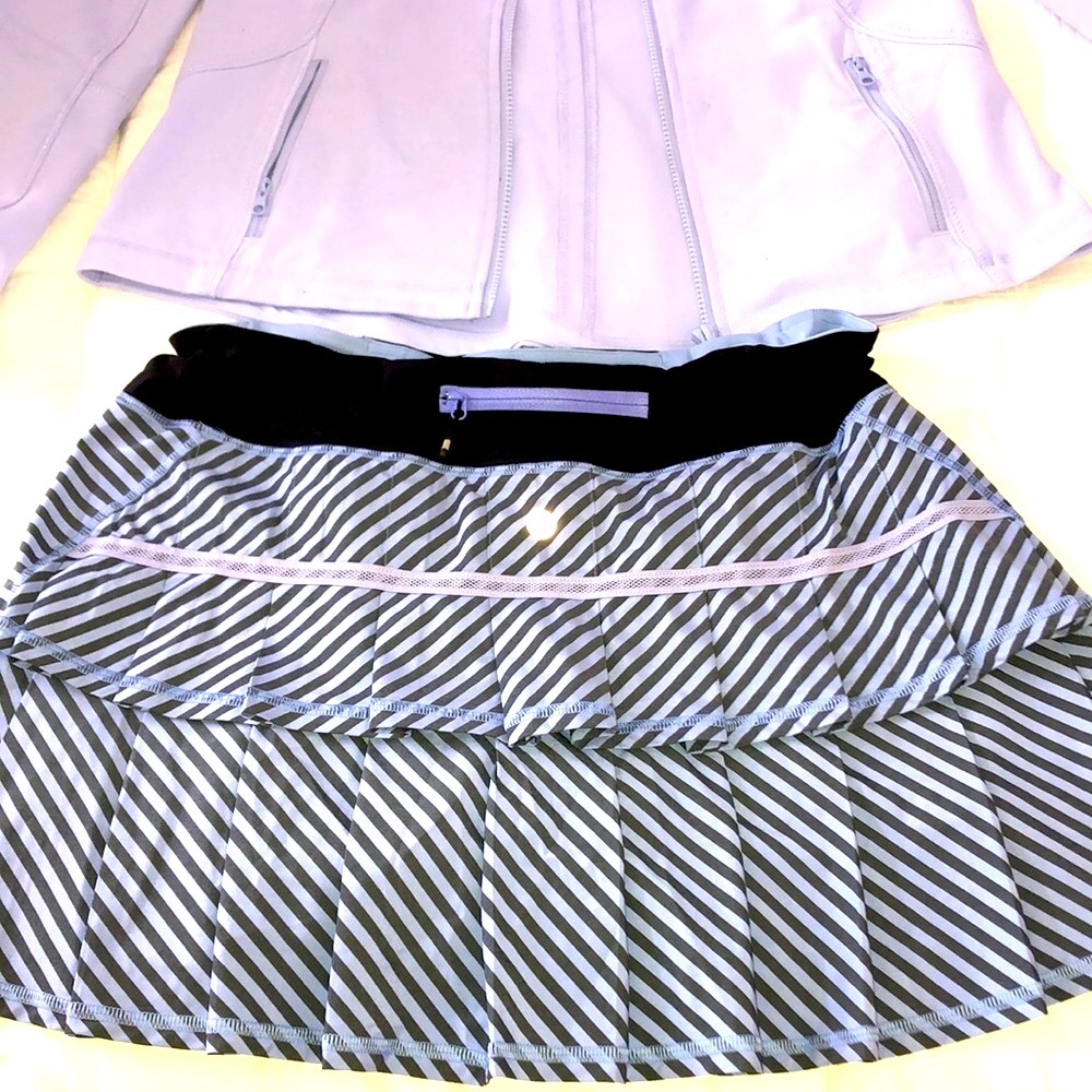 Lululemon Lavender Stripe Pace Setter Skirt 10 L